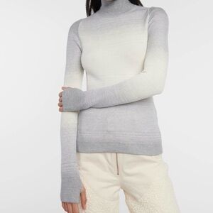 CORDOVA Aurora Dégradé Merino Wool Cream Turtleneck Sweater Sz Small Base Layer